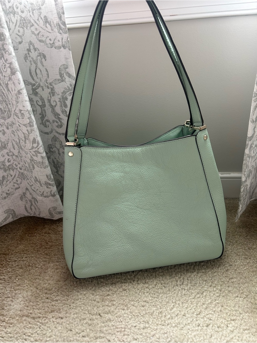 Kate Spade Mint Green Leather Shoulder Bag with Matching Wallet - Picture 10 of 16